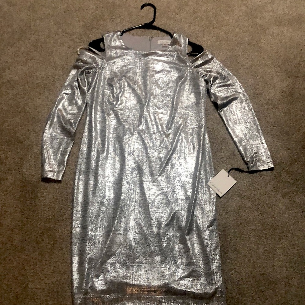 Calvin Klein, off the shoulder ,knee length dress